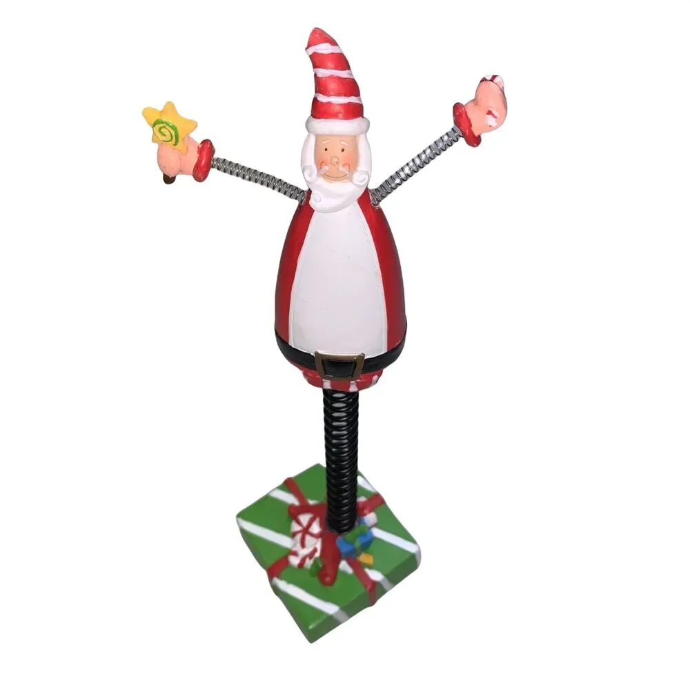 Christmas Holiday Santa Claus Springy Bobble Head Desk Top Decoration